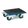 Small dollies KF 61 G corrugated rubber - 400 kg, with wooden platform covered with corrugated rubber